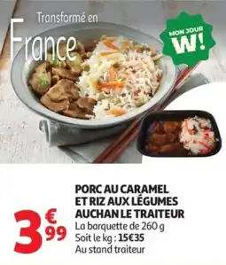 Auchan Porc au caramel et riz aux légumes auchan le traiteur offre