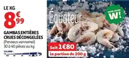 Auchan Gambas entières crues décongelées offre