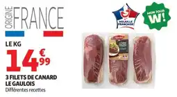 Auchan 3 filets de canard le gaulois offre