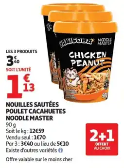 Auchan Nouilles sautées poulet cacahuetes noodle master offre