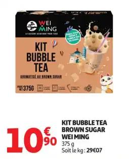 Auchan Kit bubble tea brown sugar wei ming offre