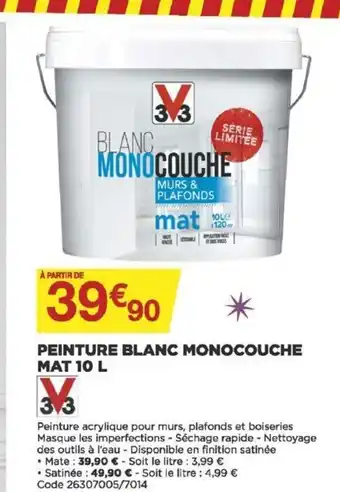 Bricomarché Peinture Blanc Monocouche offre