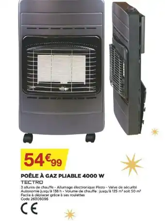 Bricomarché Poêle à Gaz Pliable 4000W offre