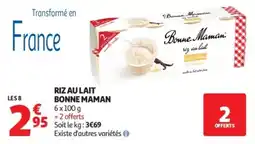 Auchan Riz au lait bonne maman offre