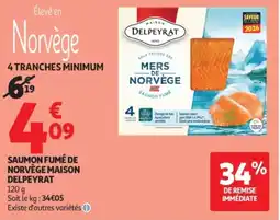 Auchan SAUMON FUMÉ DE NORVÈGE MAISON DELPEYRAT offre