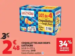Auchan Coquillettes aux oeufs lustucru offre