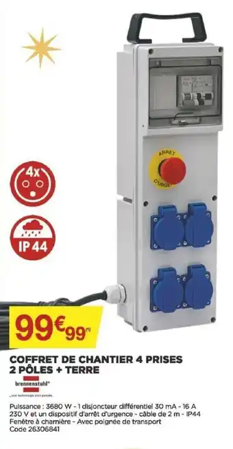 Bricomarché Coffret de Chantier 4 Prises offre