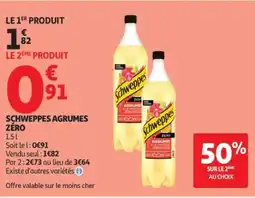 Auchan Schweppes agrumes zéro offre
