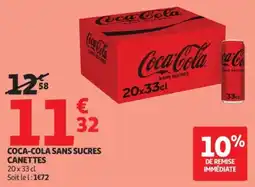Auchan Coca-cola sans sucres canettes offre