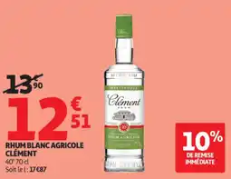 Auchan Rhum blanc agricole clément offre