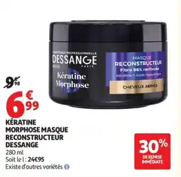 Auchan Kératine morphose masque reconstructeur dessange offre