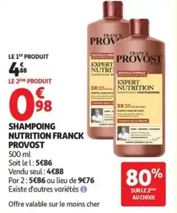 Auchan Shampoing nutrition franck provost offre