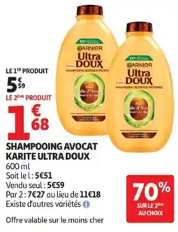 Auchan Shampooing avocat karite ultra doux offre