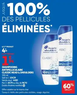 Auchan Shampooing antipelliculaire classic head & shoulders offre