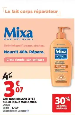 Auchan Lait nourrissant effet soleil peaux mates mixa offre