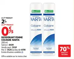Auchan Deodorant femme cologne narta offre