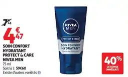 Auchan Soin confort hydratant protect & care nivea men offre