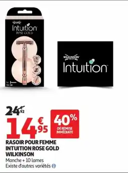 Auchan Rasoir pour femme intuition rose gold wilkinson offre