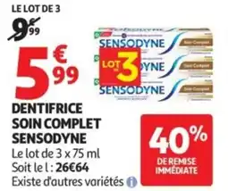 Auchan Dentifrice soin complet sensodyne offre