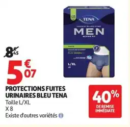 Auchan Protections fuites urinaires bleu tena offre