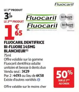 Auchan Fluocaril dentifrice bi-fluore 145mg blancheur offre