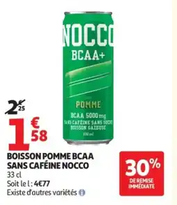 Auchan Boisson pomme bcaa sans caféine nocco offre