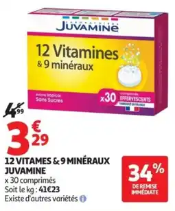 Auchan 12 vitames & 9 minéraux juvamine offre
