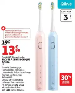 Auchan Brosse à dents sonique offre