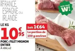 Auchan Porc: filet mignon offre