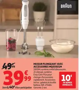 Auchan Mixeur plongeant avec accessoires mq50501m offre