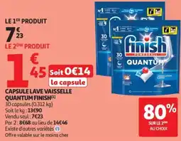 Auchan Capsule lave vaisselle quantum finish 80% offre