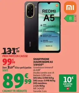Auchan Smartphone xiaomi redmi a5 3/64go offre