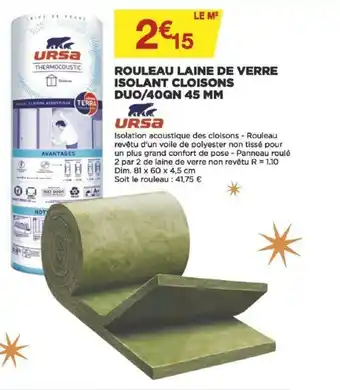 Bricomarché Rouleau Laine de Verre offre