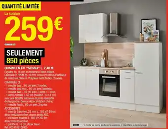 Brico Dépôt Cuisine En Kit Sienna offre