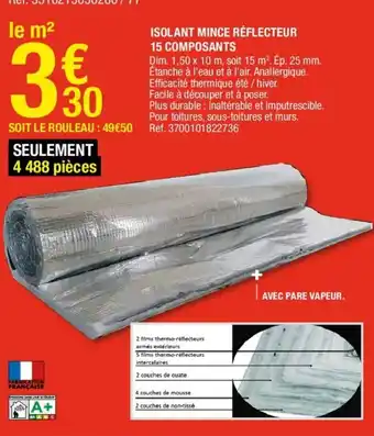 Brico Dépôt Isolant Mince Réflecteur offre