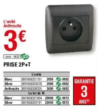 Brico Dépôt Prise 2P+T offre