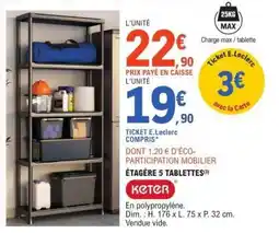 E.Leclerc ÉTAGÈRE 5 TABLETTES offre