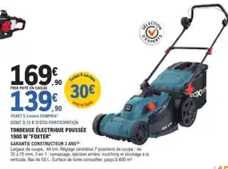 E.Leclerc Tondeuse Électrique Poussée 1900 W 'FOXTER' offre