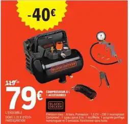 E.Leclerc COMPRESSEUR 6 L + ACCESSOIRES offre
