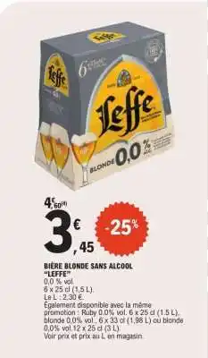 E.Leclerc BIÈRE BLONDE SANS ALCOOL LEFFE offre