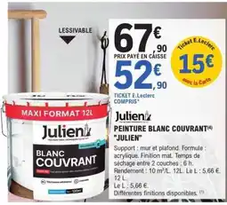 E.Leclerc PEINTURE BLANC COUVRANT JULIEN offre