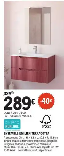 E.Leclerc ENSEMBLE EMILIEN TERRACOTTA offre