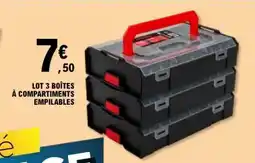 E.Leclerc Lot 3 boîtes à compartiments empilables offre