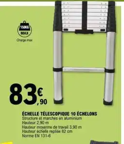 E.Leclerc ÉCHELLE TÉLESCOPIQUE 10 ÉCHELONS offre