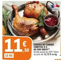 E.Leclerc Cuisses de canard confites x 4 du Sud-Ouest offre