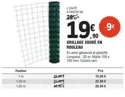 E.Leclerc GRILLAGE SOUDÉ EN ROULEAU offre