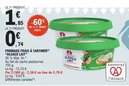 E.Leclerc Fromage Frais à Tartiner 'Alsace Lait' offre
