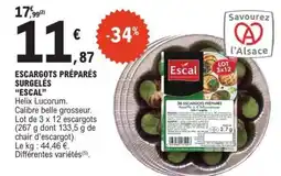 E.Leclerc ESCARGOTS PRÉPARÉS SURGELÉS ESCAL offre