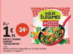 E.Leclerc POÊLÉE 5 LÉGUMES SURGELÉE PAYSAN BRETON offre