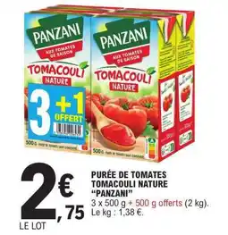 E.Leclerc PURÉE DE TOMATES TOMACOULI NATURE “PANZANI” offre